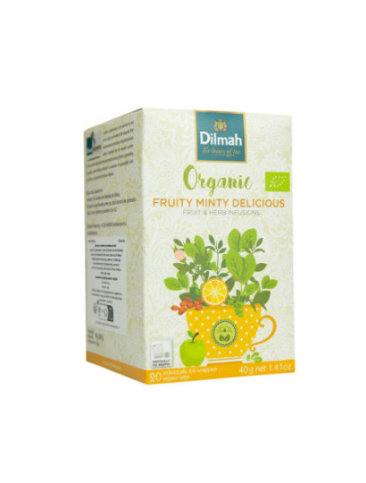 Infusion à la menthe verte aromatisée aux fruits