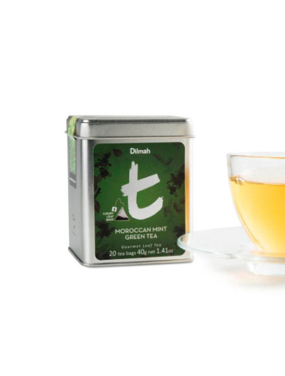 Thé vert de Ceylan à la menthe poivrée infusé en sachets