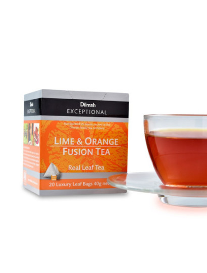 Thé noir Ceylan aromatisé au citron vert et à l'orange infusé sachets