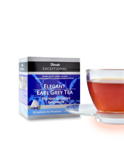 Thé noir Ceylan Earl Grey en sachets infusé