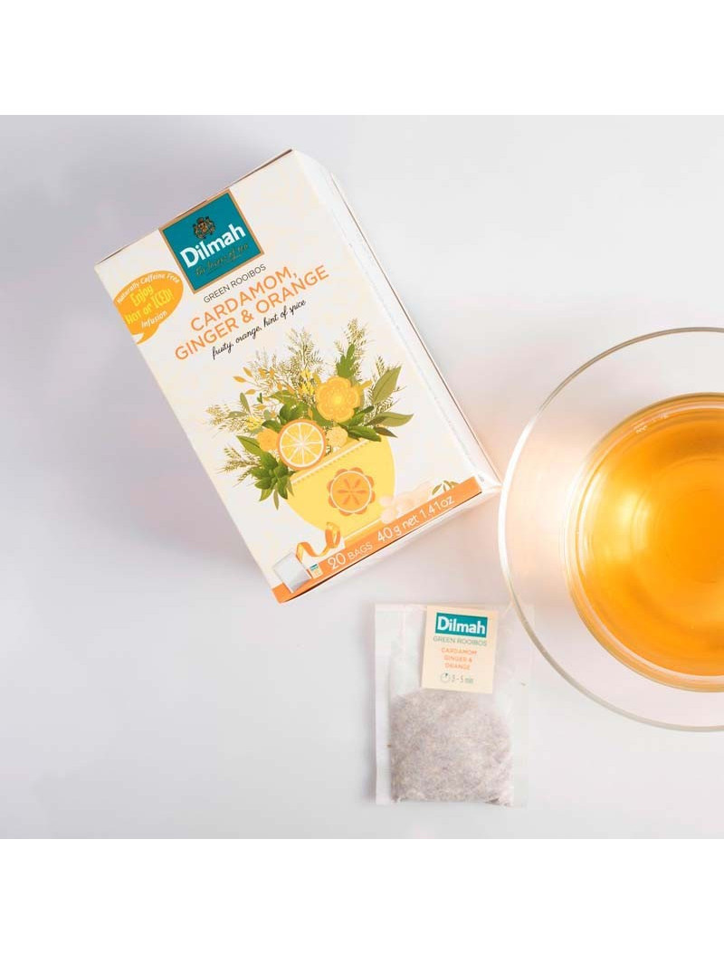 Infusion de Rooibos vert à la Cardamome et au Gingembre sachets Infusion de Rooibos vert à la Cardamome et au Gingembre sachets