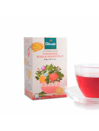 Infusion aux agrumes et à la rose en sachet infusé